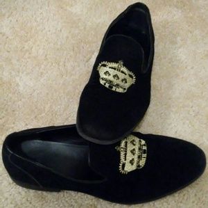 Embroidered Crown Loafers